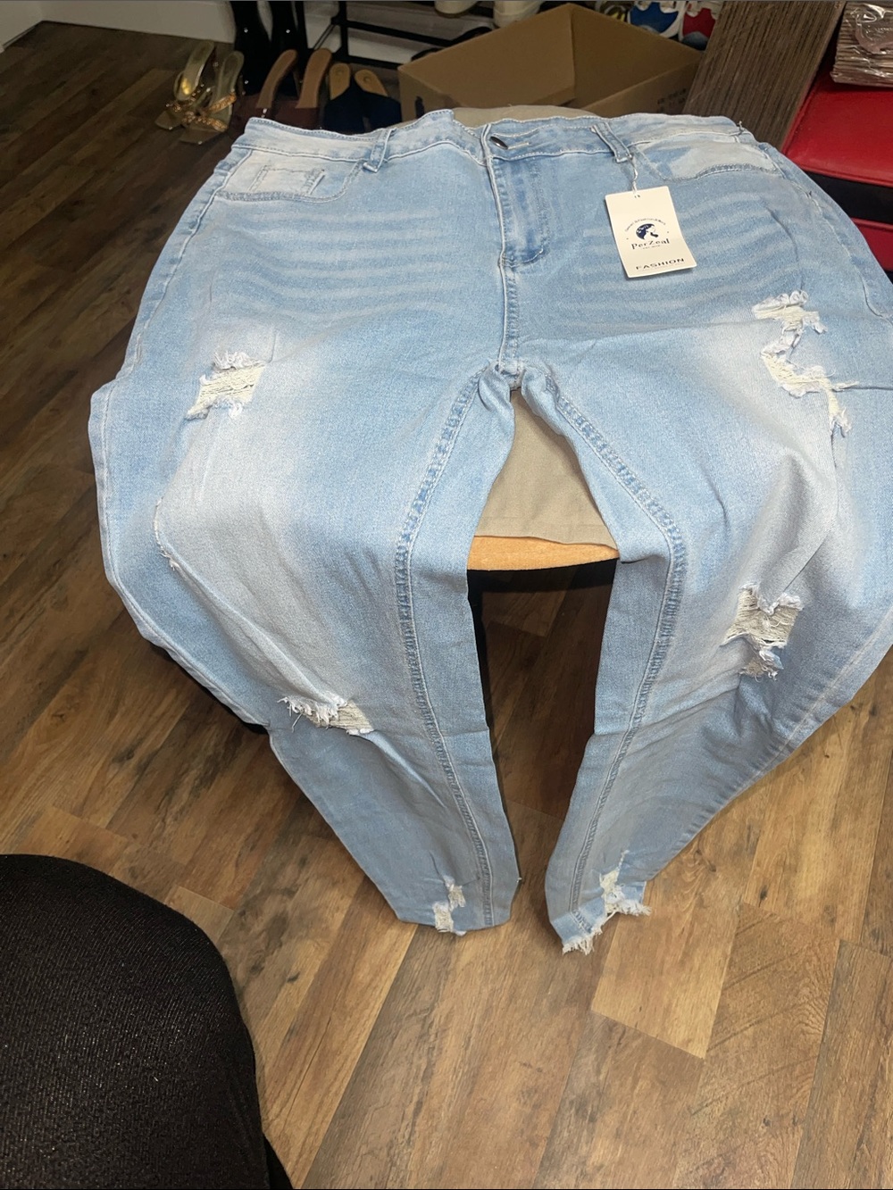 Light Blue Distressed Women’s Jeans